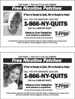 Newspaper ads promoting the Quitline