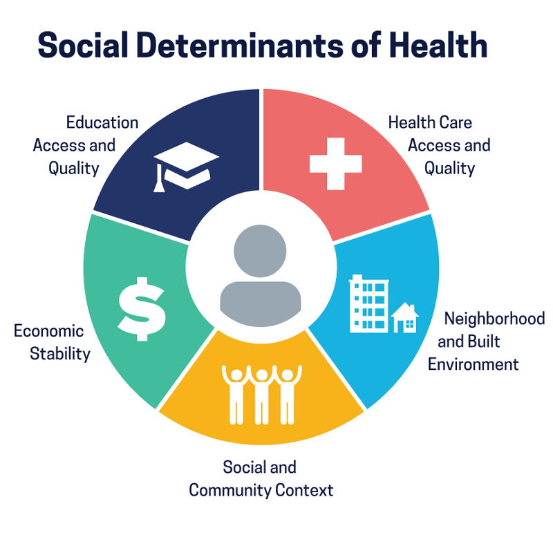 Social Determinants of Health graphic, from Healthy People 2030,odphp.health.gov/healthypeople