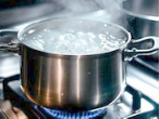 Cooking pot on a gas stove