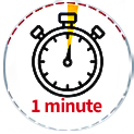 Illustration of a stop watch at 1 minute