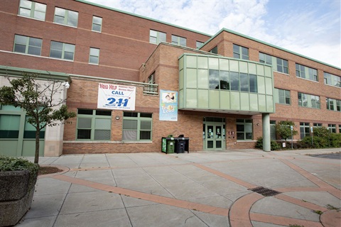 photo of human services/dss building 320 W. MLK Jr St, Ithaca (large brick building)