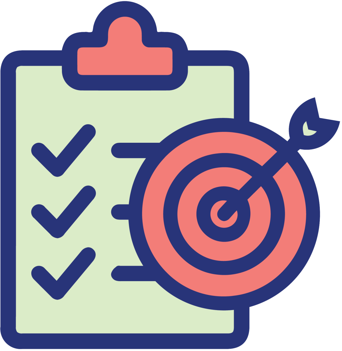 "Clipboard and target icon for Data"