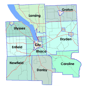 Tompkins County map