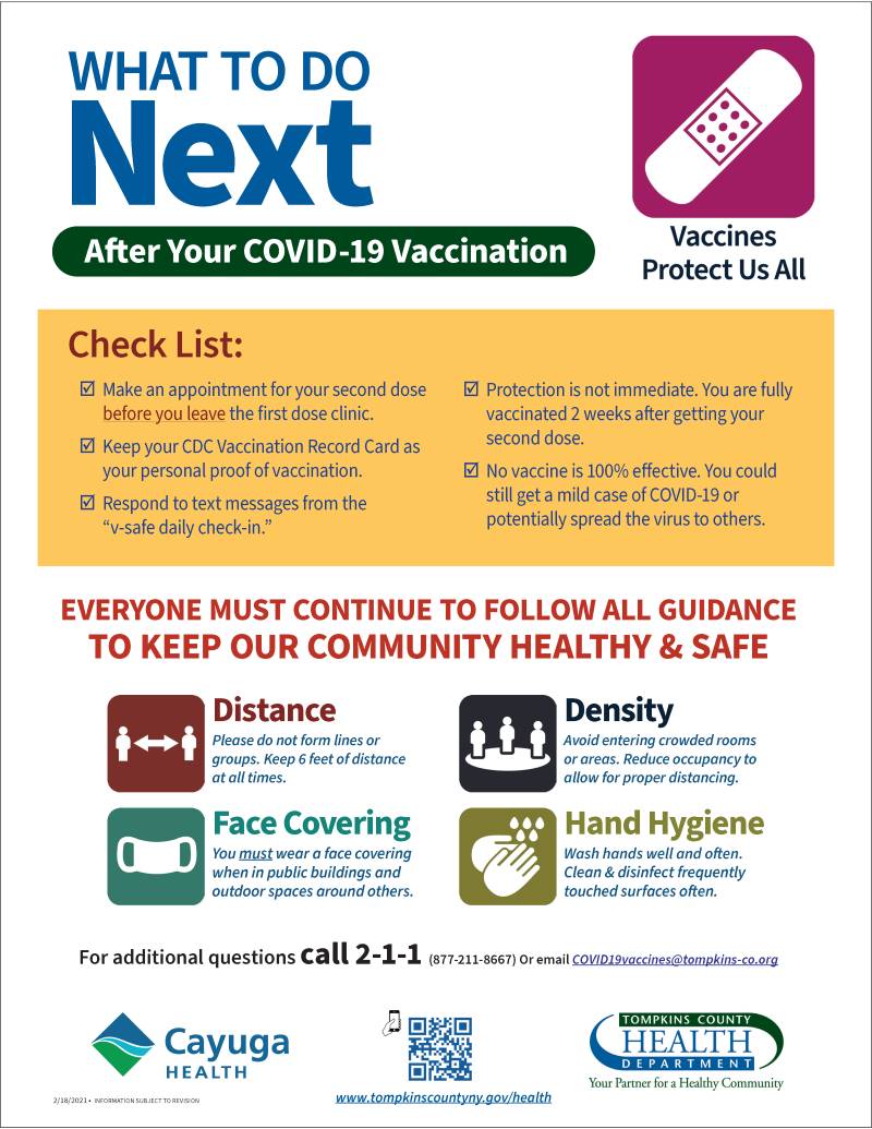 What to do next after your COVID-19 vaccination -- image of flyer