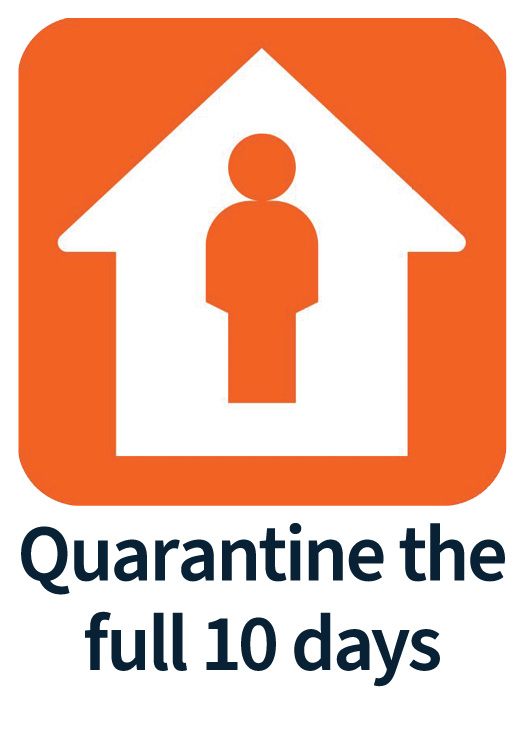 Quarantine--If you are required to quarantine be responsible and follow all guidance for the full 14 days