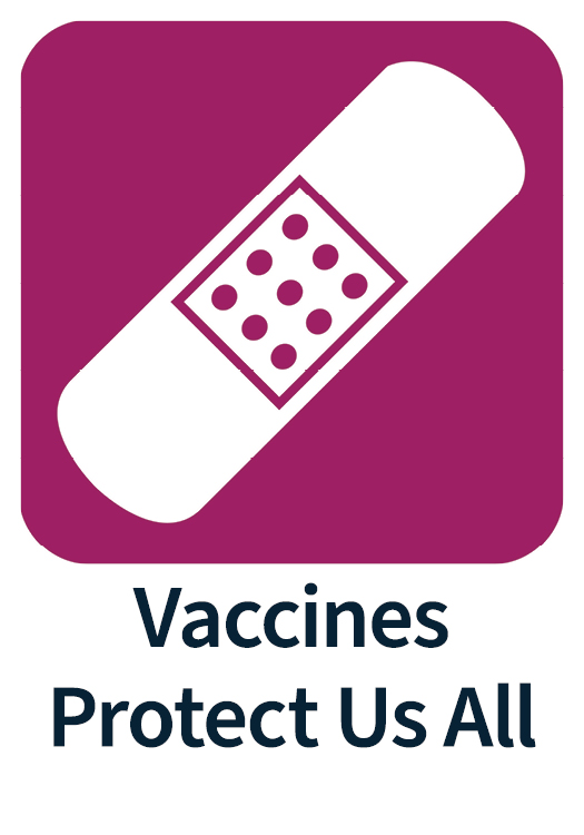 Vaccine Icon -- Vaccines Protect Us All #7A015B