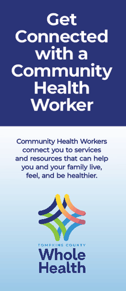 Front panel of the CHW brochure "Get connected with a Community Health Worker"