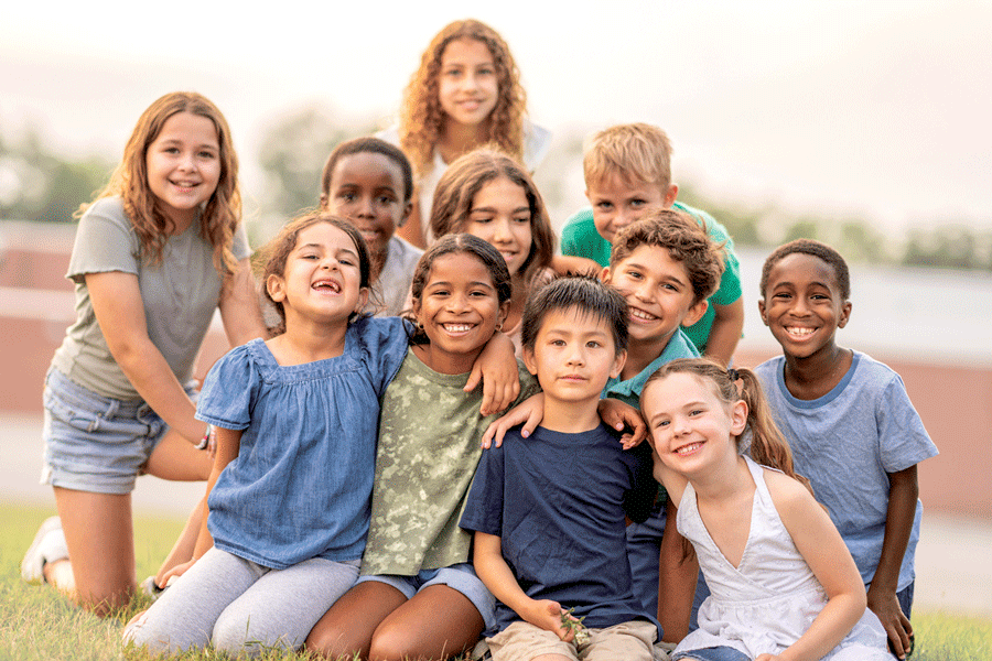 group of elementary school children