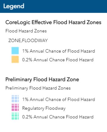 Flood Insurance Rate Map Tool Legend