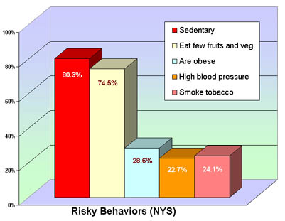 Chart showing the prevalence of risk factors among NYS residents